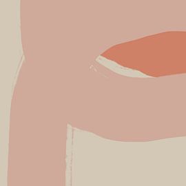 Abstract art. Lines in pink, white and terra II by Dina Dankers