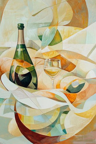 Sparkling wine and glass