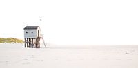 Little shipwreck shelter at sunset on the beach of Terschelling by Maurice Haak thumbnail