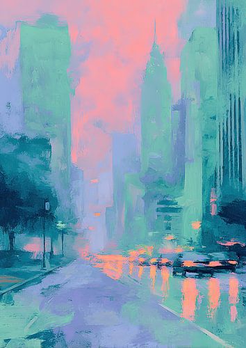 Stilte in turquoise en rosé