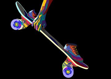 le skateboard dans le pop art sur IHSANUDDIN .