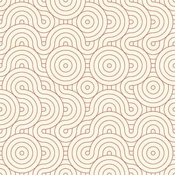 Japandi golf en cirkel abstract patroon van Abstract Minimalist Art