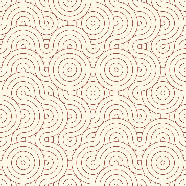 Japandi Welle und Kreis abstraktes Muster von Abstrakte minimalistische Kunst