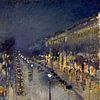 Boulevard Montmartre in de avond, Camille Pissarro van Meesterlijcke Meesters