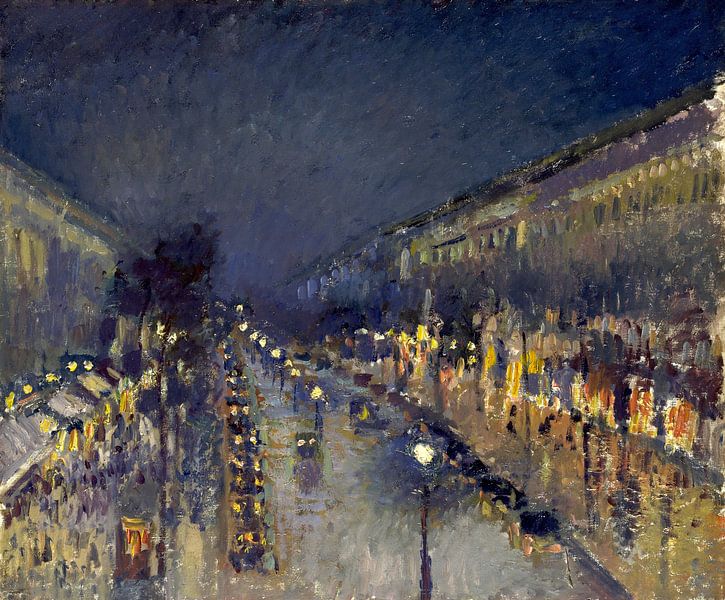 Boulevard Montmartre am Abend, Camille Pissarro von Meisterhafte Meister