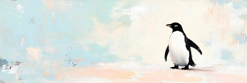 Ein einsamer Pinguin auf Eis von Poster Art Shop