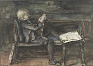 Porträt von Willem Matthijs Maris, mit Geige, Jacob Maris von Meisterhafte Meister Miniaturansicht