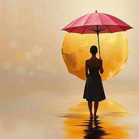 Femme avec parapluie sur On Your Wall