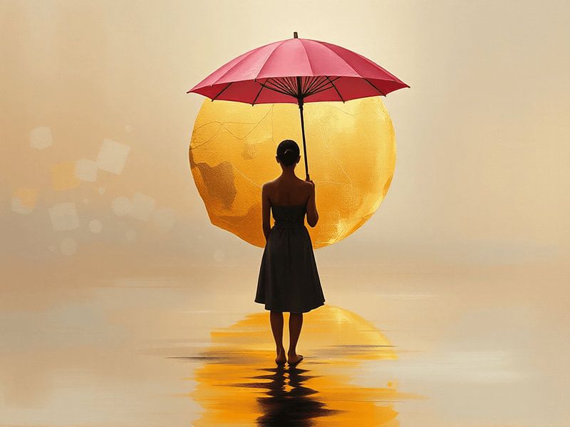 Woman with umbrella by On Your Wall