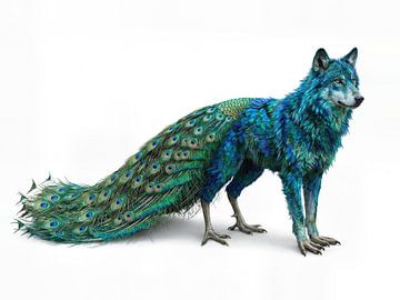 Hybride dier: Wolf-Pauw composiet staand op witte achtergrond van Markus Gann