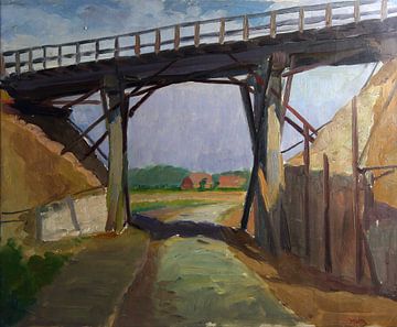 Hölzerne Brücke über einen Bach, Hendrik Jan Wolter