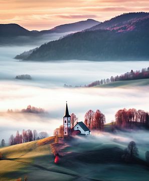 Herfst in Zuid-Tirol van fernlichtsicht