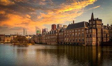 Den Haag hofvijfer zonsondergang