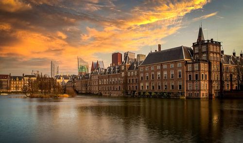 Den Haag hofvijfer zonsondergang
