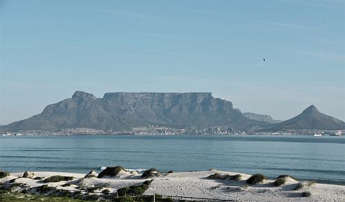 Dunes and Table Mountain in morning light