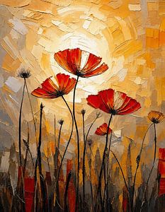 Sonnenverwöhnte Mohnblumen
