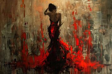 Crimson Echo van Abstract Schilderij