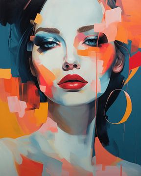Colourful abstract portrait, digital illustration by Carla Van Iersel