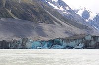 Bright blue glacier in New Zealand