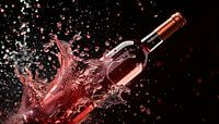 Bottle of rosé splash panorama