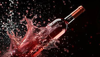 Roséflasche splash panorama