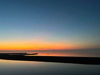 Nach Sonnenuntergang im Hafen von Harlingen.
