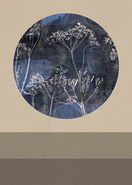Zen wabi-sabi  botanical art in Japandi style X by Dina Dankers