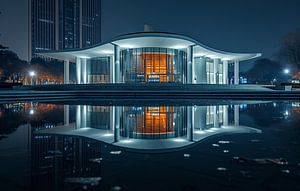 Architekturspiegel im Wasser