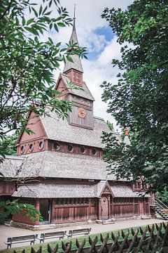 De Gustav Adolf-staafkerk in Hahnenklee, Duitsland 1 van Ratna Bosch