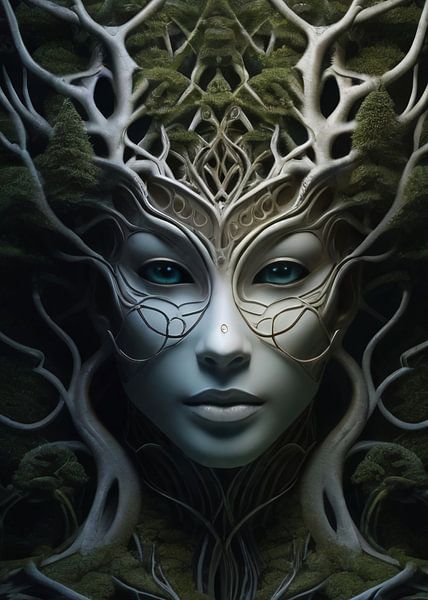 visage et arbre femme par Muhammad Yunus