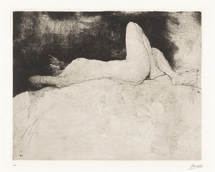 Reclining nude, Jules De Bruycker (1920) by Atelier Liesjes