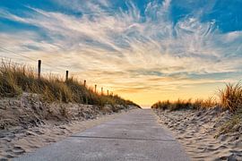 beachrise North Sea beach with sunset by eric van der eijk