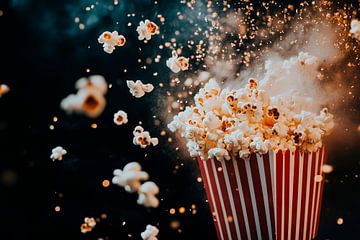 Bubbling popcorn at the moment of the jump by Poster Art Shop