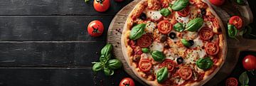 Pizza panorama cuisine italienne sur Digitale Schilderijen