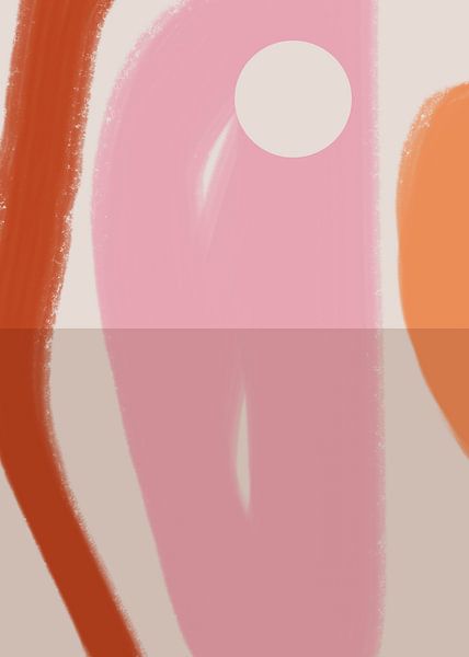 Abstrakte minimalistische Landschaft in Pastellfarben Nr. 2 von Dina Dankers