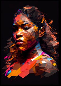 Serena Williams Laagpolig van WpapArtist WPAP Artist