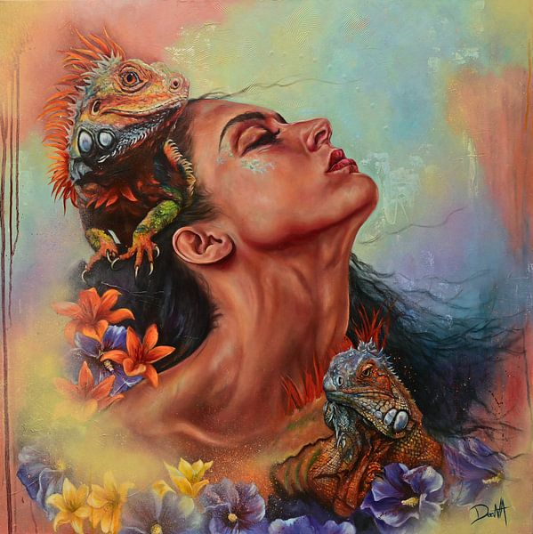 Wind of Change - Gemälde mit spiritueller Symbolik von Deana Lassooy