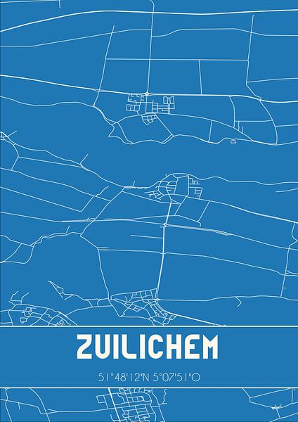 Blueprint | Map | Zuilichem (Gelderland) by Prints of Place