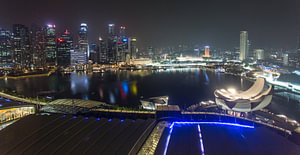 Nachtaufnahme Marina Bay Singapur