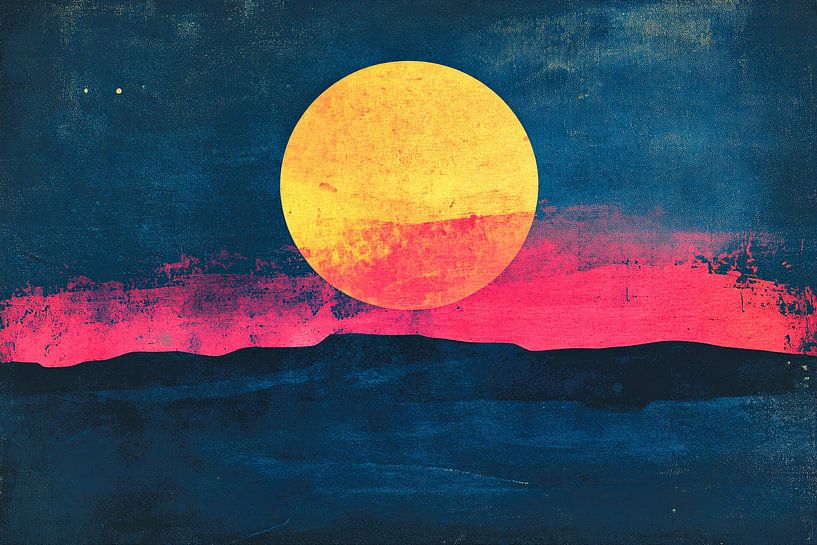 Heller abstrakter Sonnenuntergang von Art & Soul Creations