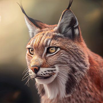Portrait of a Eurasian Lynx Illustration by Animaflora PicsStock