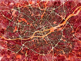 Karte von Nantes im stil 'Amber Autumn'