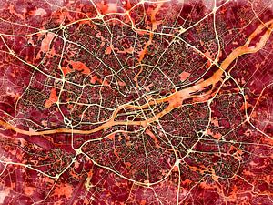 Karte von Nantes im stil 'Amber Autumn'