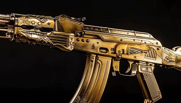 Gouden ak 47 Kalashnikov close up van TheXclusive Art