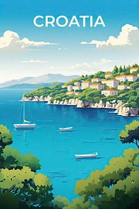 Retro-Reiseposter Kroatien