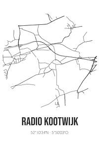 Radio Kootwijk (Gelderland) | Karte | Schwarz und Weiß von Rezona