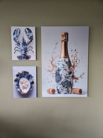 Champagne Delftware with Gold