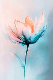 Abstrakte Blume in sanften Farben von Art & Soul Creations