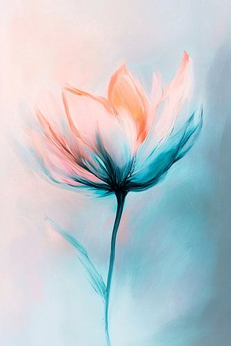 Abstracte bloem in zachte kleuren