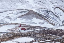 Church in Iceland's beautiful winter landscape by Franca Gielen